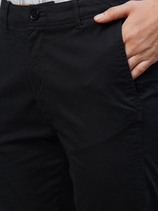 Men's Navy Cotton Lycra Slim Fit Pant - Image 7