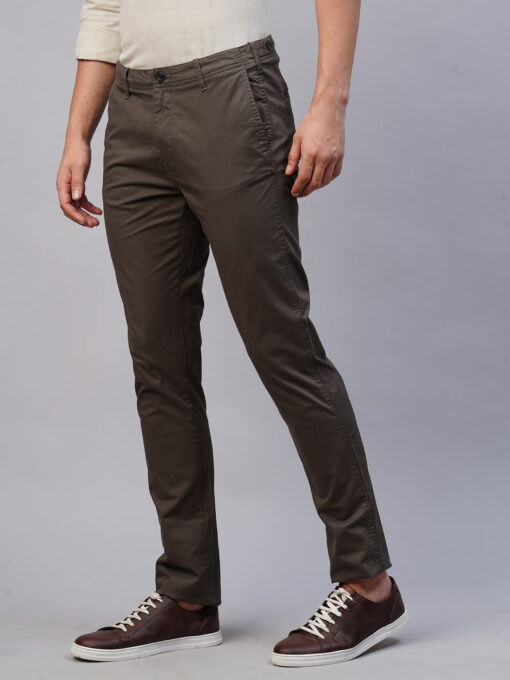 Men's Slate Cotton Lycra Slim Fit Pant - Image 3