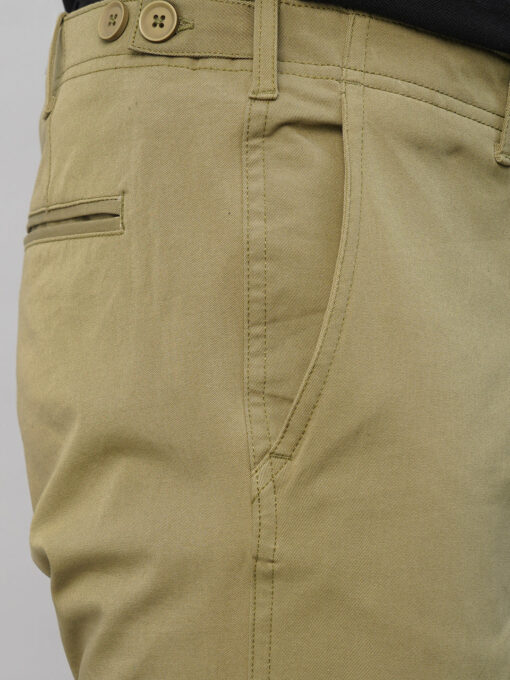 Men's 4 Way Stretch Olive Slim Fit Pants - Image 6