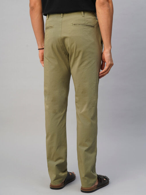 Men's 4 Way Stretch Olive Slim Fit Pants - Image 5