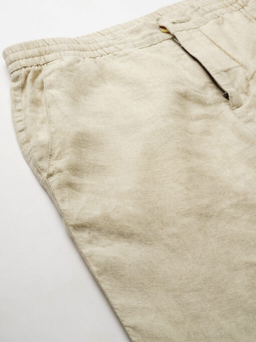 Men's Natural 100% Linen Regular Fit Pant - Image 7