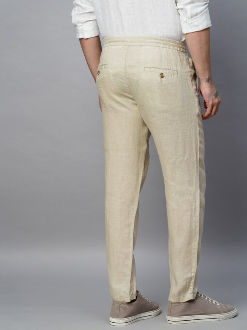 Men's Natural 100% Linen Regular Fit Pant - Image 5