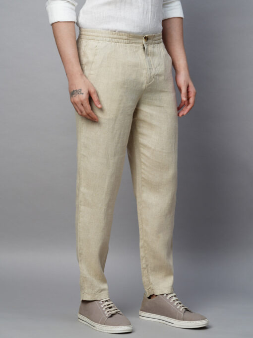 Men's Natural 100% Linen Regular Fit Pant - Image 4