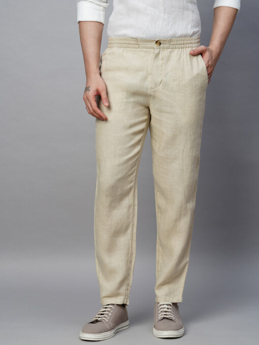 Men's Natural 100% Linen Regular Fit Pant - Image 2