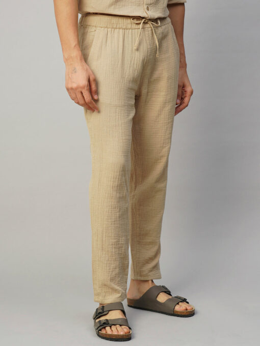 Men's Khaki Cotton Slim Fit Pant - Image 4