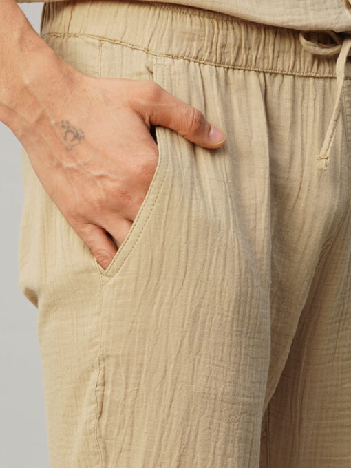 Men's Khaki Cotton Slim Fit Pant - Image 6