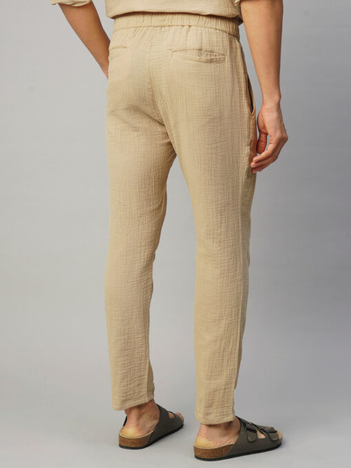 Men's Khaki Cotton Slim Fit Pant - Image 5