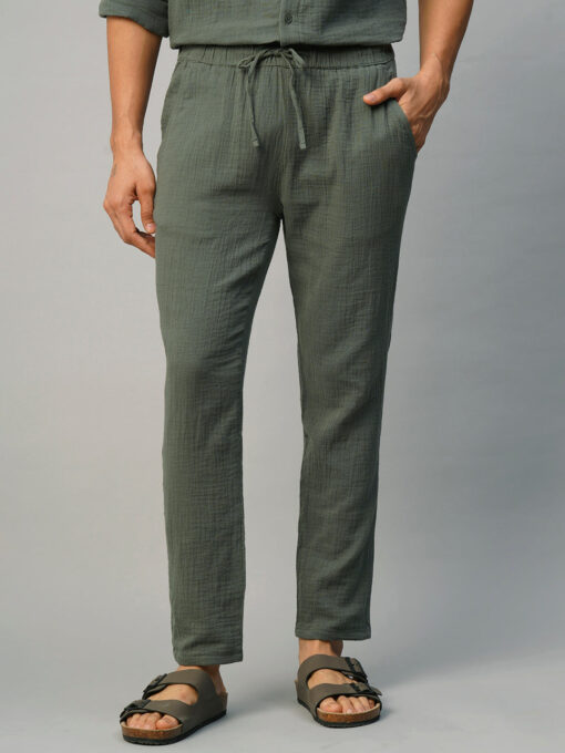 Men's Grey Cotton Loose Fit Pant - Image 2