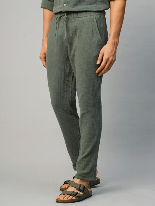 Men's Grey Cotton Loose Fit Pant - Image 3