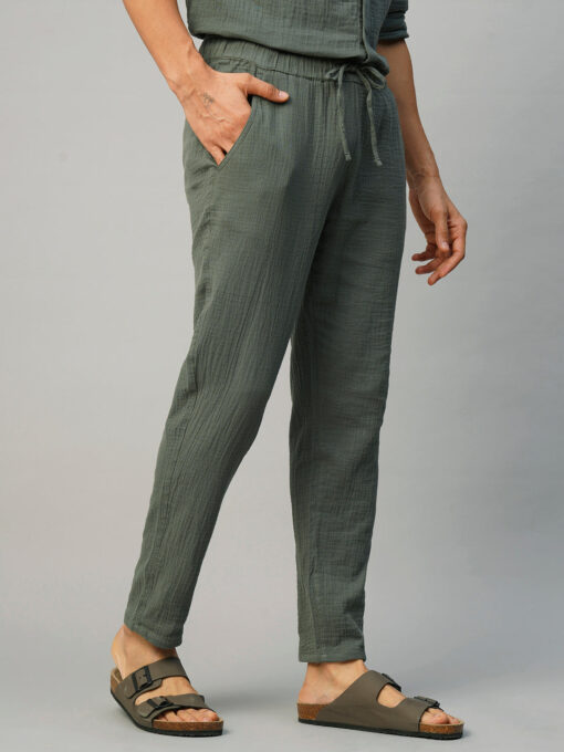 Men's Grey Cotton Loose Fit Pant - Image 4