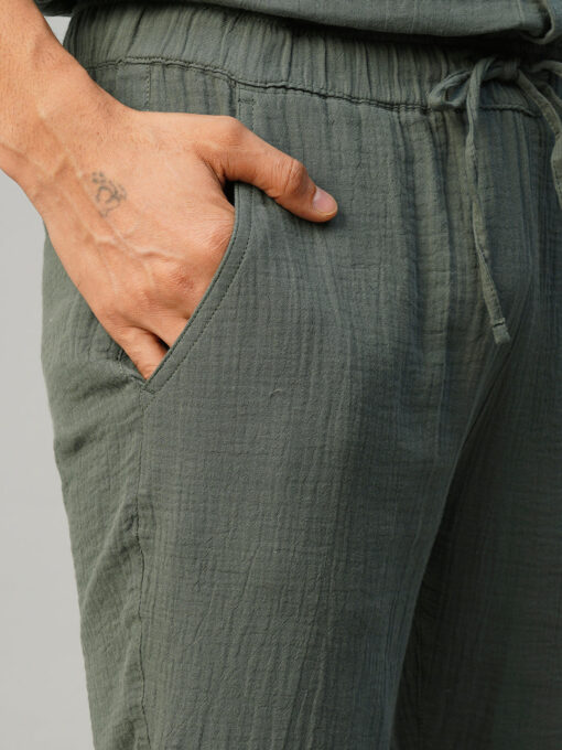 Men's Grey Cotton Loose Fit Pant - Image 6