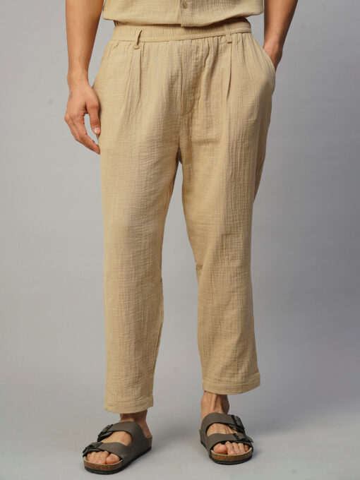 Men's Khaki Cotton Loose Fit Pant - Image 2