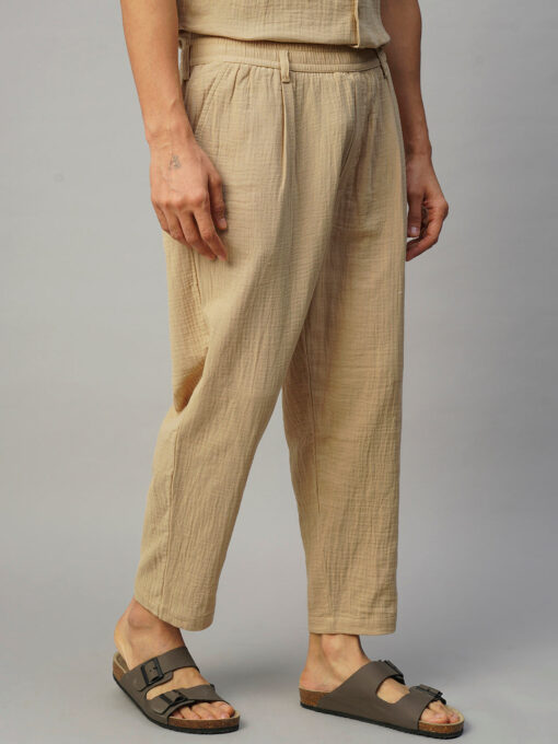 Men's Khaki Cotton Loose Fit Pant - Image 4