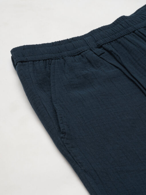 Men's Navy Cotton Loose Fit Pant - Image 7