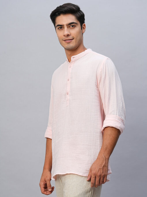 Men's Pink Cotton Regular Fit Shirt - Image 3