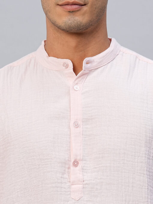 Men's Pink Cotton Regular Fit Shirt - Image 6