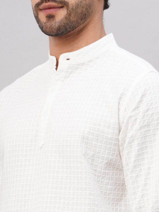 Men's White Cotton Regular Fit Shirt - Image 7