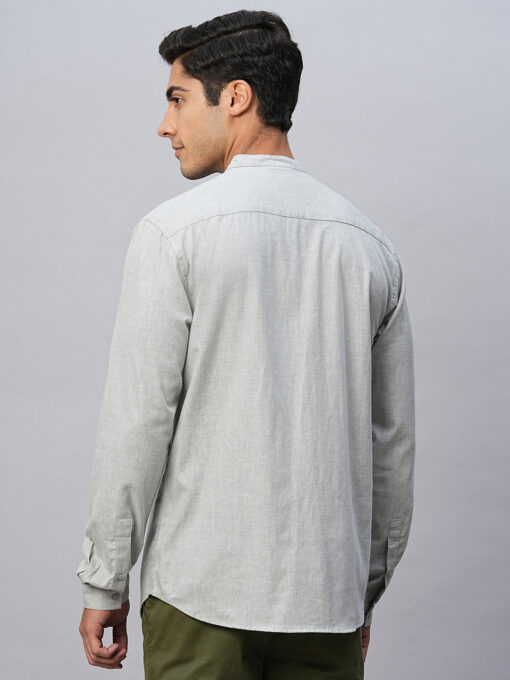 Men's Grey Cotton Regular Fit Shirt - Image 6