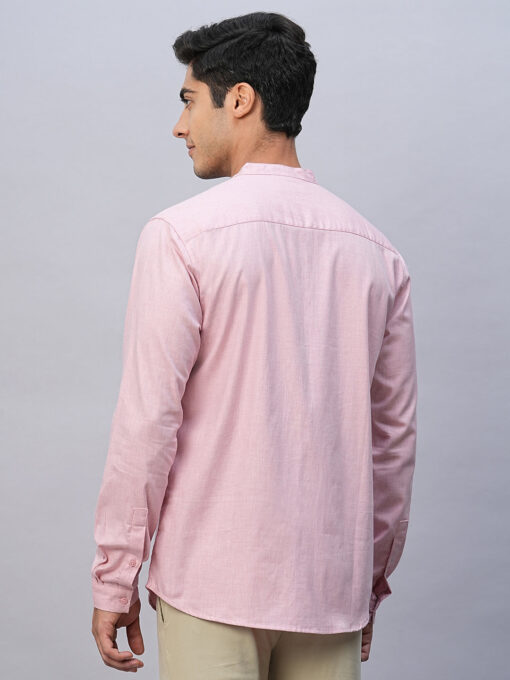 Men's Pink Cotton Regular Fit Shirt - Image 5