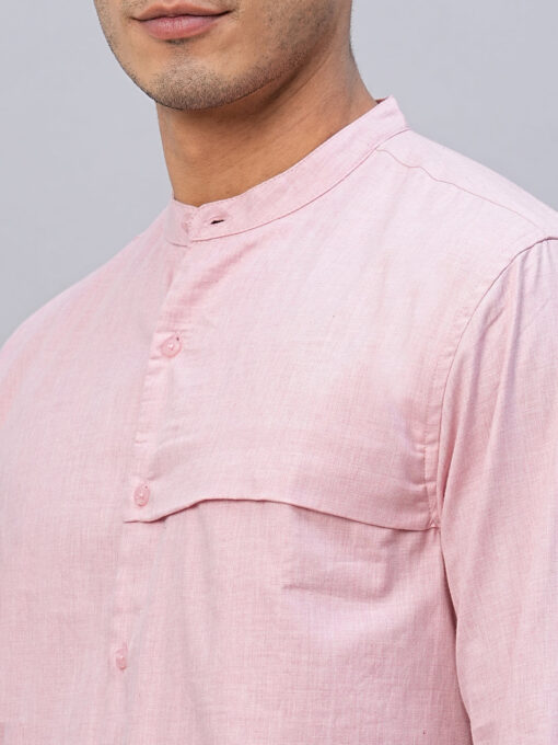 Men's Pink Cotton Regular Fit Shirt - Image 7