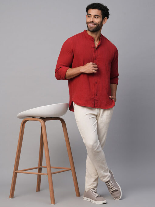 Men's Brick Cotton Regular Fit Shirt