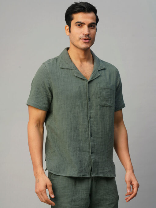 Men's Grey Cotton Loose Fit Shirt - Image 4