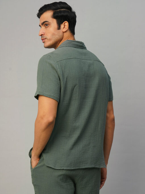 Men's Grey Cotton Loose Fit Shirt - Image 5