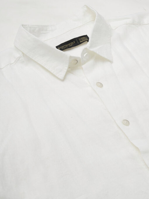 Men's White Cotton Regular Fit Shirt - Image 9