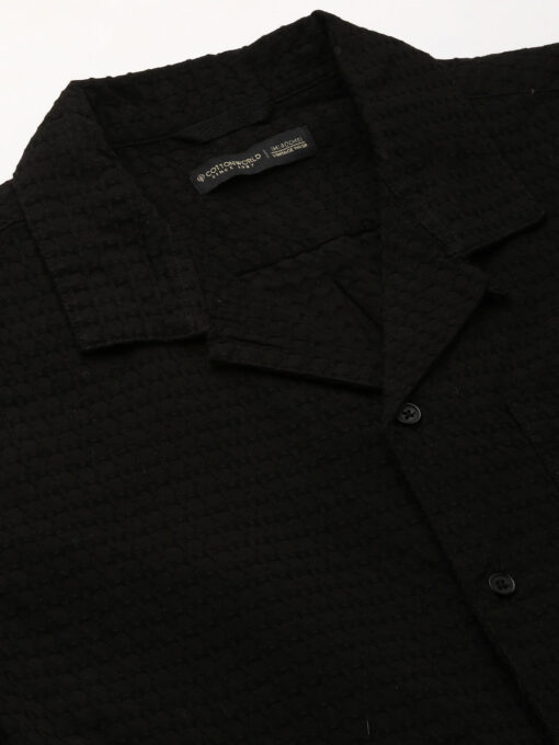 Men's Black Cotton Regular Fit Shirt - Image 8