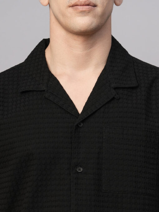 Men's Black Cotton Regular Fit Shirt - Image 6