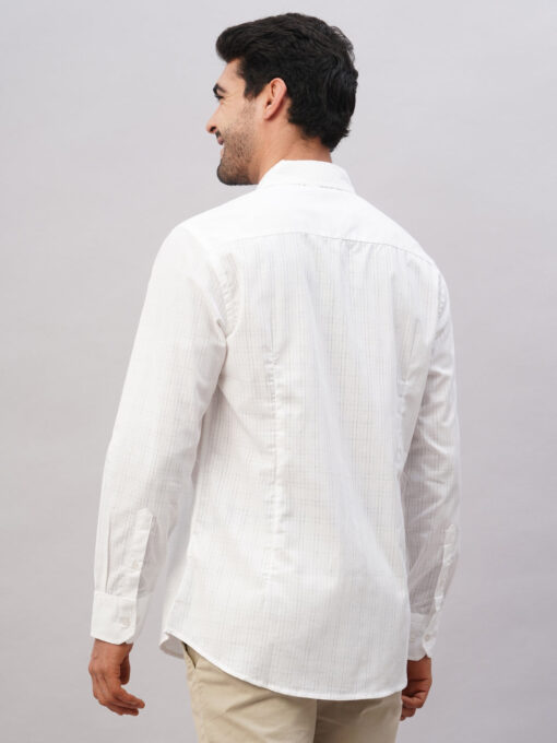 Men's White Cotton Slim Fit Shirt - Image 5