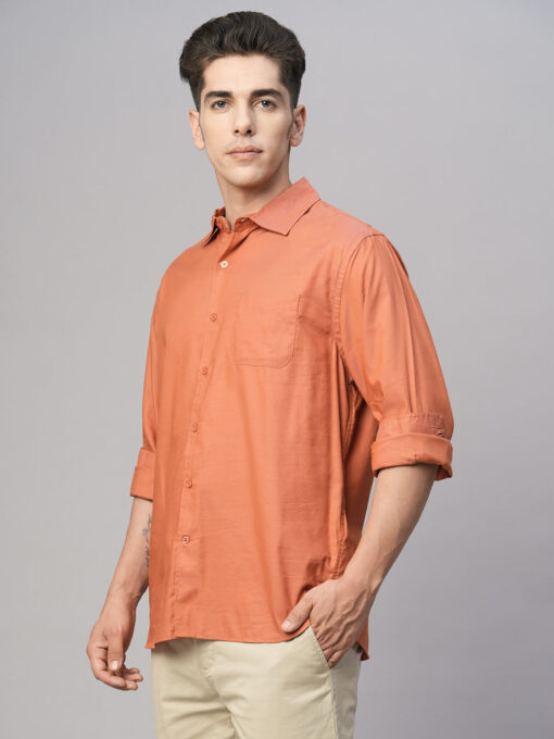 Men's Brick Cotton Modal Loose Fit Shirt - Image 3