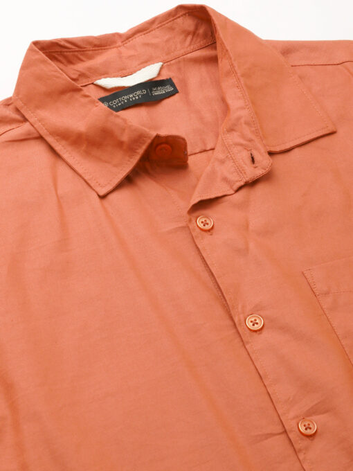 Men's Brick Cotton Modal Loose Fit Shirt - Image 8