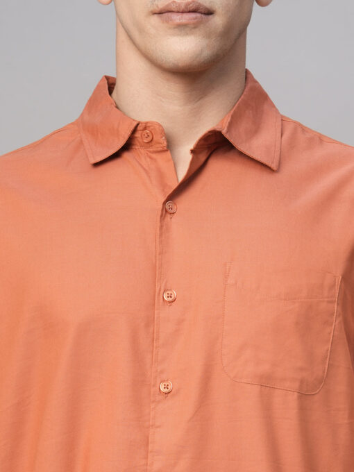 Men's Brick Cotton Modal Loose Fit Shirt - Image 6