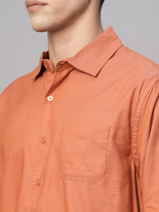 Men's Brick Cotton Modal Loose Fit Shirt - Image 7