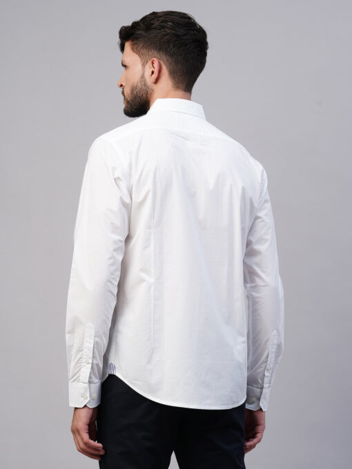 Men's White Cotton Slim Fit shirt - Image 5