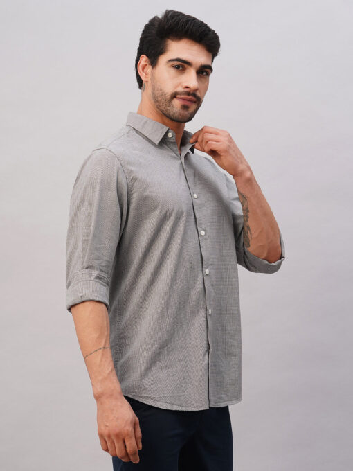 Men's Brown Cotton Slim Fit Shirt - Image 4