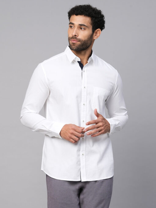 Men's White A Cotton Regular Fit Shirt - Image 2