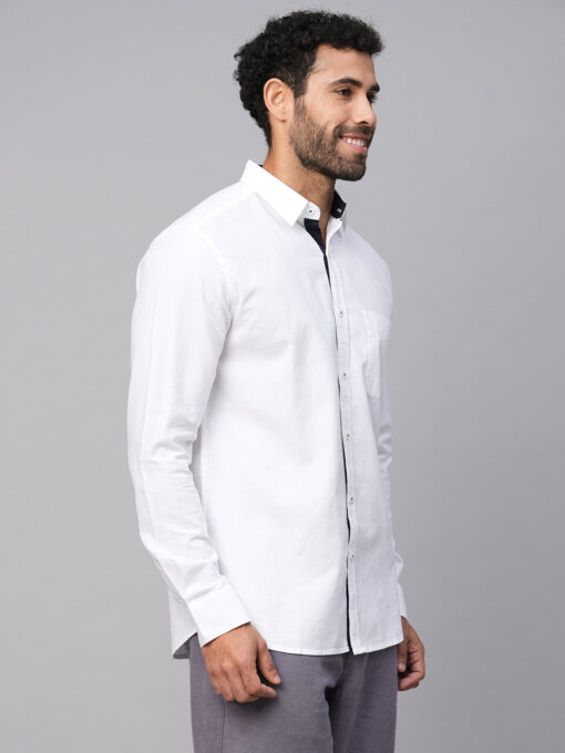 Men's White A Cotton Regular Fit Shirt - Image 4