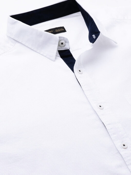 Men's White A Cotton Regular Fit Shirt - Image 8