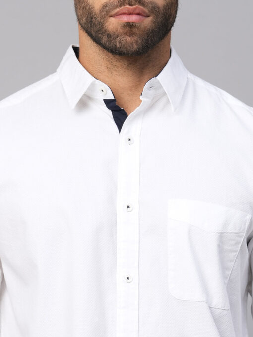 Men's White A Cotton Regular Fit Shirt - Image 6