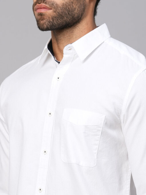 Men's White A Cotton Regular Fit Shirt - Image 7