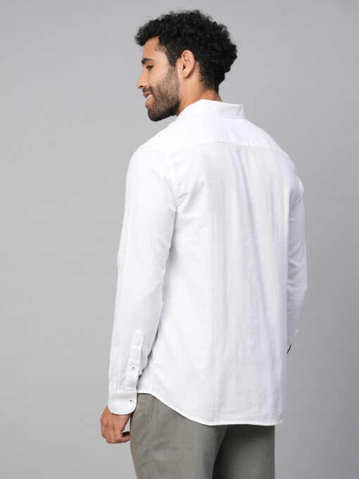 Men's White B Cotton Regular Fit Shirt - Image 5