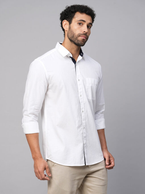 Men's White C Cotton Regular Fit Shirt - Image 4