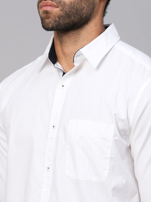 Men's White C Cotton Regular Fit Shirt - Image 7