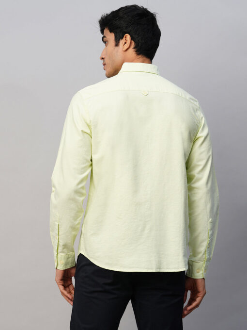 Men's Green Cotton Regular Fit Shirt - Image 5