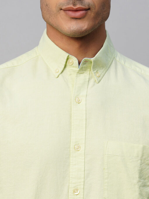 Men's Green Cotton Regular Fit Shirt - Image 6