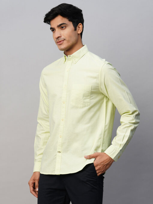 Men's Green Cotton Regular Fit Shirt - Image 3