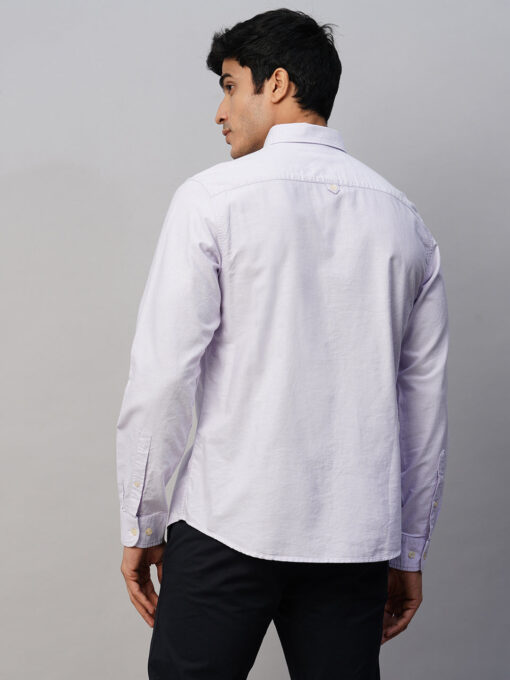 Men's Lilac Cotton Regular Fit Shirt - Image 5