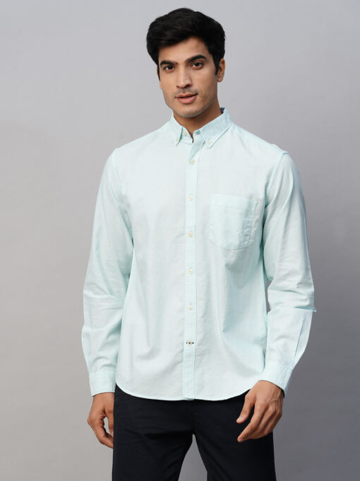 Men's Mint Cotton Regular Fit Shirt - Image 2